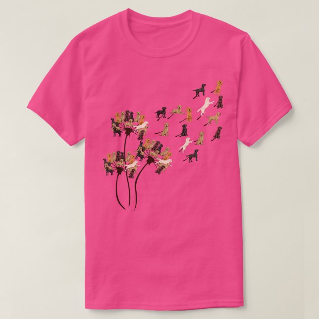 Labrador Shirt Dandelion Labrador Älskare T (Design framsida)