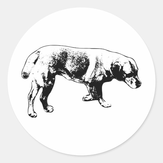 Labrador Silhouette Sticker Runt Klistermärke (Framsida)