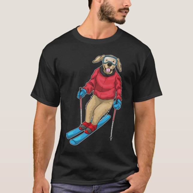 Labrador Skier Ski T Shirt (Framsida)