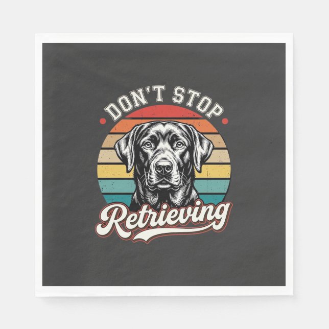 Labrador Sluta Inte Hämta Retro Hund Pappersservett (Framsidan)