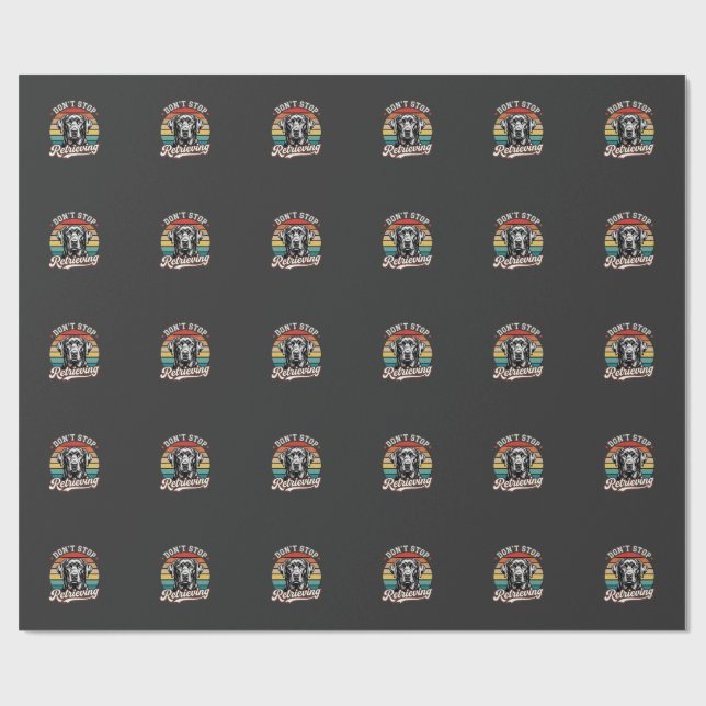 Labrador Sluta Inte Hämta Retro Hund Presentpapper (Platt)