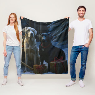 Labrador Snöig släde juldekoration Fleecefilt