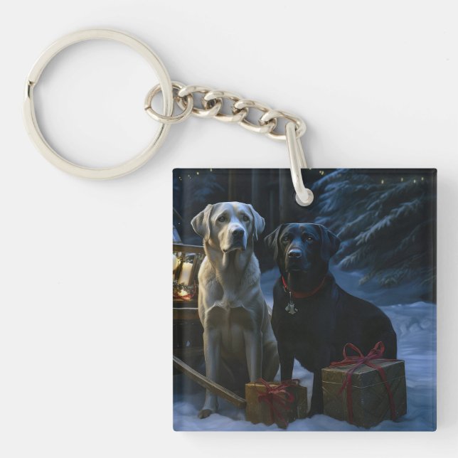 Labrador Snowy Sleigh-juldekretet (Framsidan)