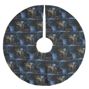 Labrador Snowy Sleigh-juldekretet Julgransmatta Borstad Polyester