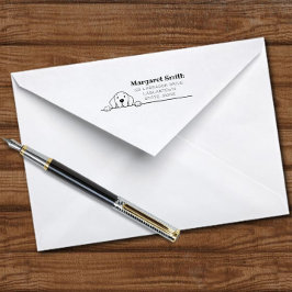 Labrador som ser dig återvända returadress självfärgande stämpel