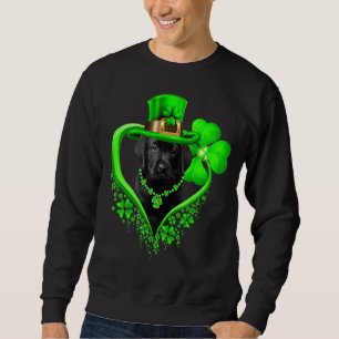Labrador St patricks day Irish Shamrock Hund Kärle Lång Ärmad Tröja