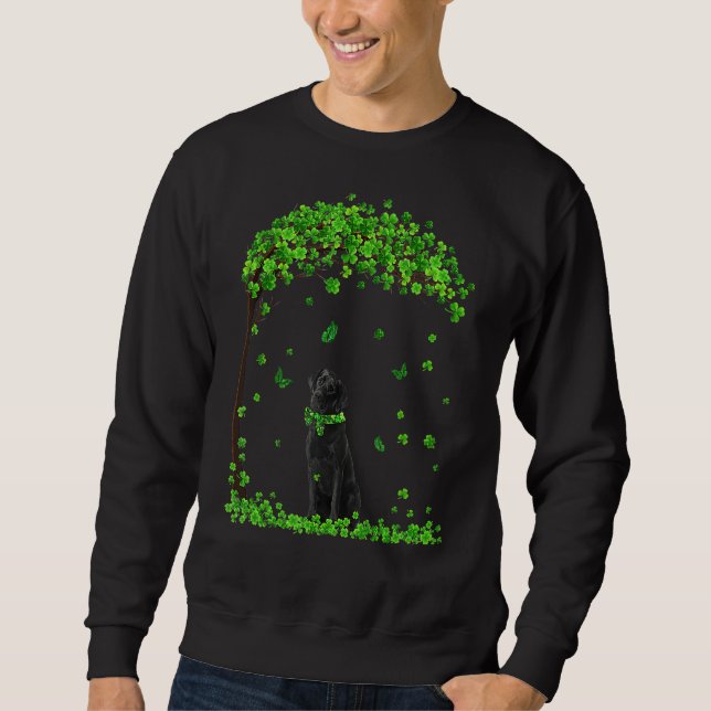 Labrador St patricks day Irish Shamrock Hund Lång Ärmad Tröja (Framsida)