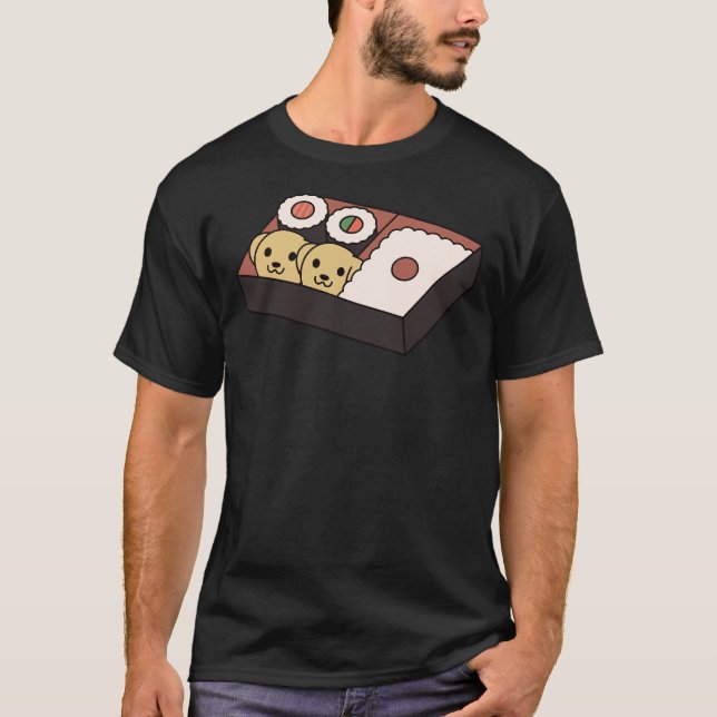 Labrador Sushi Bento Box T Shirt (Framsida)