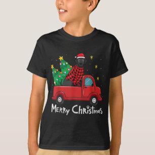 Labrador Svart jul Lastbil Träd Mamma Pappa Julaft T Shirt