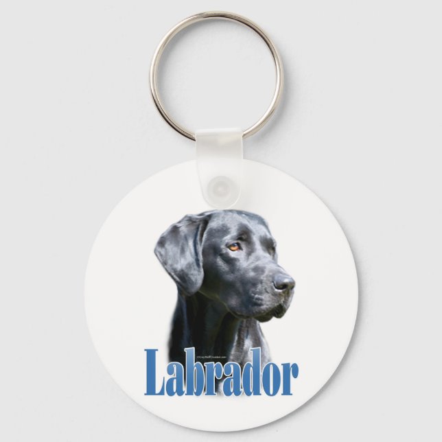 Labrador (svart) Namn Nyckelring (Framsida)