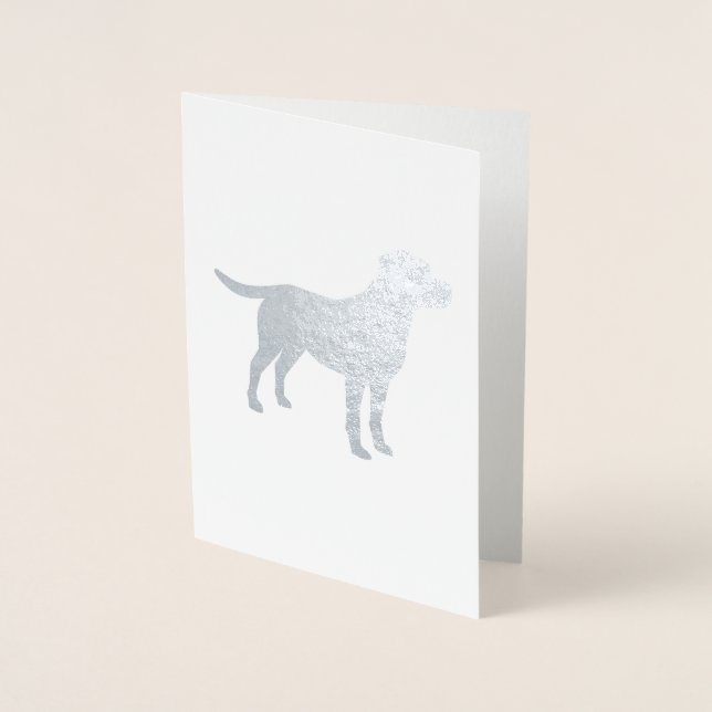 Labrador Theme - Hund Baby Shower Blue Lab Folierat Kort (Framsida)