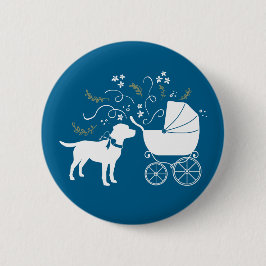 Labrador Theme - Hund Baby Shower Blue Lab Knapp