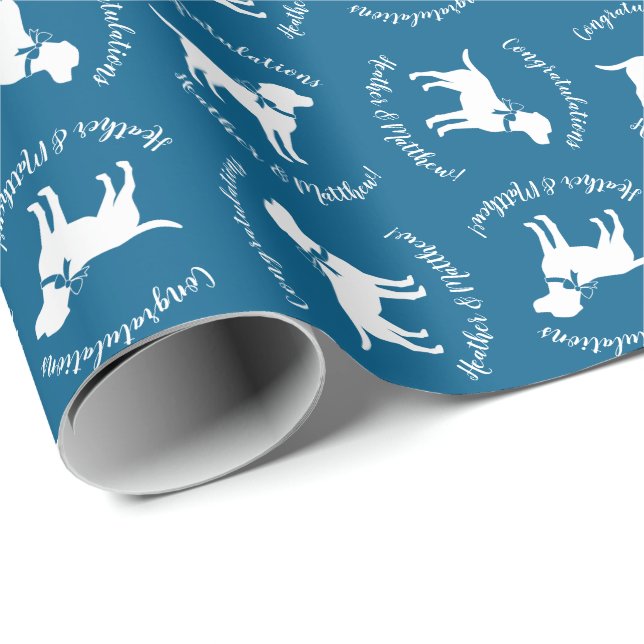 Labrador Theme - Hund Baby Shower Blue Lab Presentpapper (Rullad Hörn)