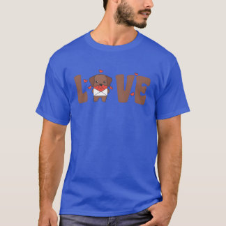 Labrador till Alla Hjärtans Dag söta djur med flic T Shirt