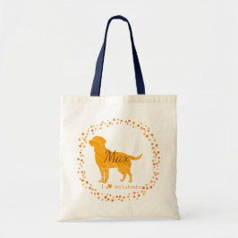 Labrador Tote Bag  Personalized Pastel Orange Gift Tygkasse