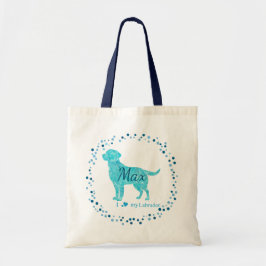 Labrador Tote Bag - Personlig Pastel Blue Gift Tygkasse