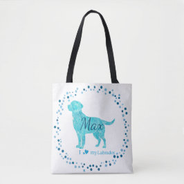 Labrador Tote Bag - Personlig Pastel Blue Gift Tygkasse