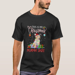 Labrador Träd Light Hund Julafton detta är min jul T Shirt