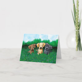 Labrador Trio Hundkort Tack Kort