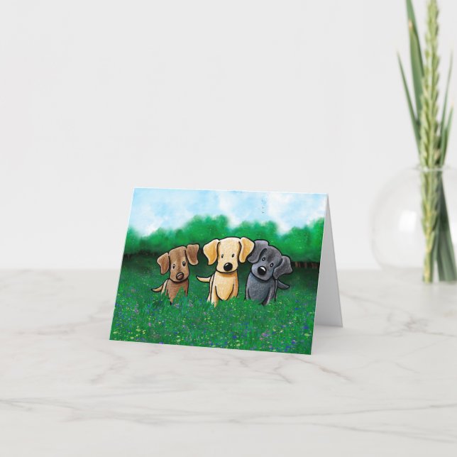Labrador Trio Hundkort Tack Kort (Framsida)