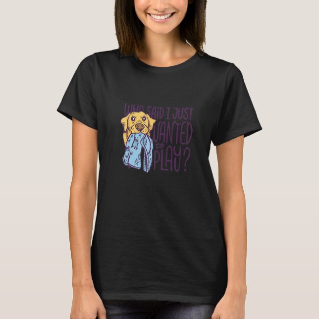Labrador TroUsers Mouth Parody Hund Golden Retriev T Shirt (Framsida)