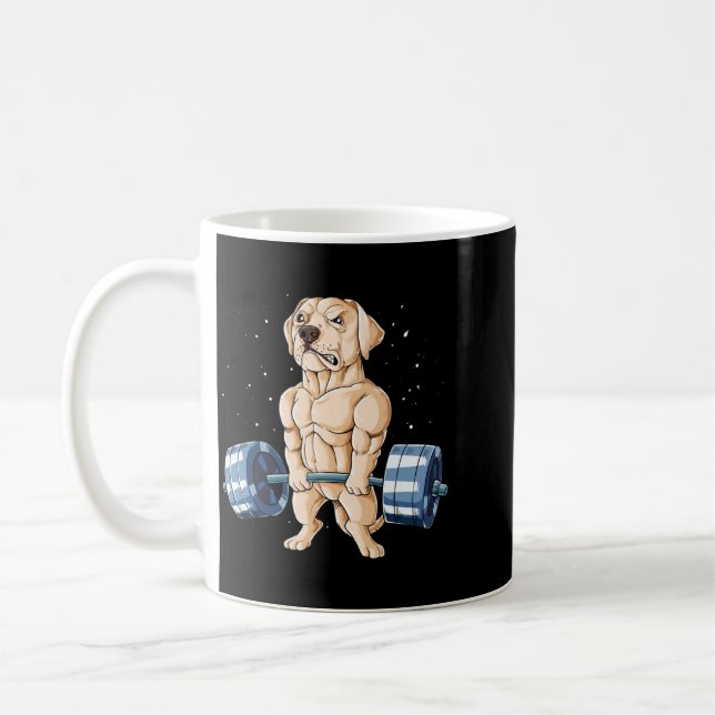 Labrador tyngdlyftning rolig regering kaffemugg (Vänster)