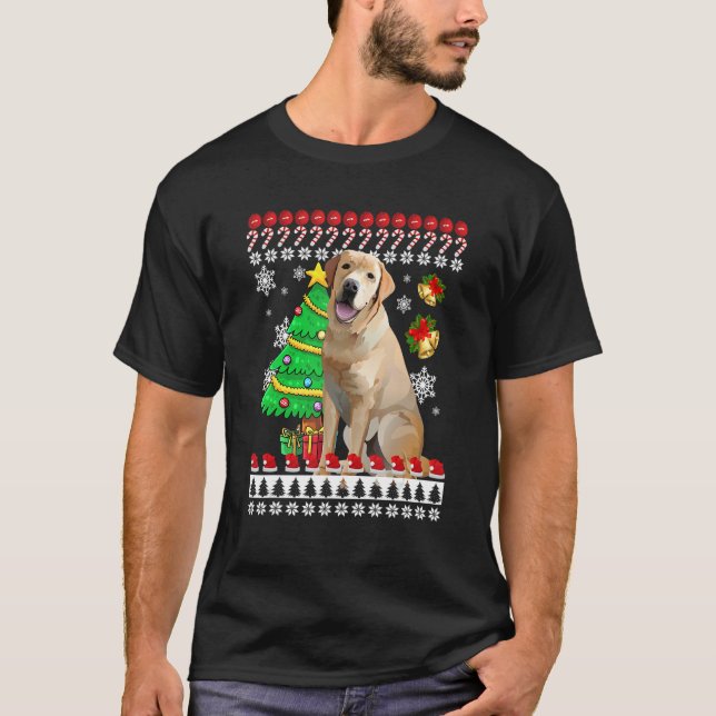 Labrador Ugly Christmas Ugly Christmas Sweater Lad T Shirt (Framsida)
