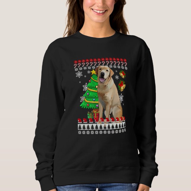 Labrador Ugly Christmas Ugly Christmas Sweater Lad T Shirt (Framsida)