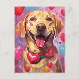 Labrador Valentines day Vykort