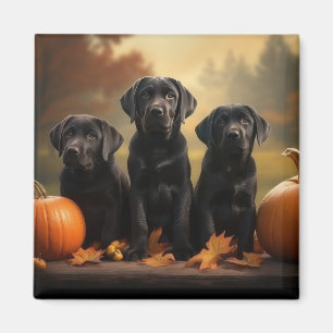 Labrador Valp Höstglädje Pumpa Magnet
