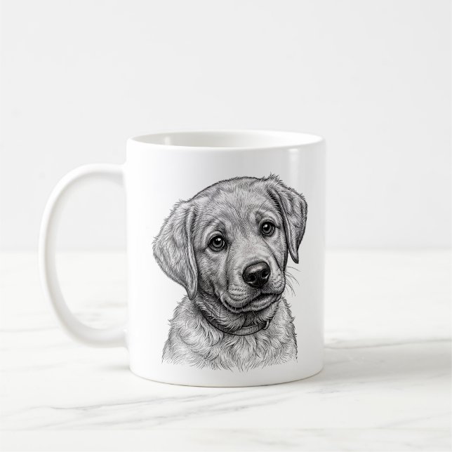 Labrador-valp kaffekopp (Vänster)
