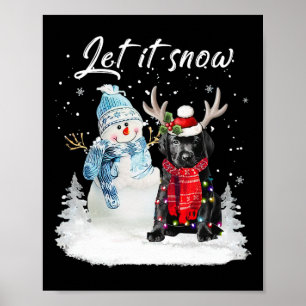 Labrador Valp Santa Hund jul Snögubbe Julafton Paj Poster