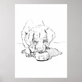 Labrador Valpkunst, Minimalistisk Teckning Poster