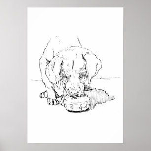Labrador Valpkunst, Minimalistisk Teckning Poster