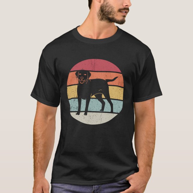 Labrador Vintage Retro Walk T Shirt (Framsida)