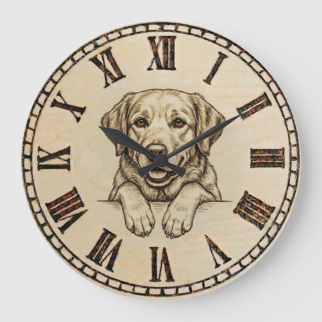 Labrador Wall Clock Stor Klocka (Framsida)