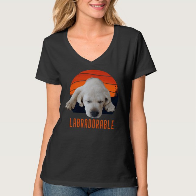 Labradorable Labour Puppy T Shirt (Framsida)