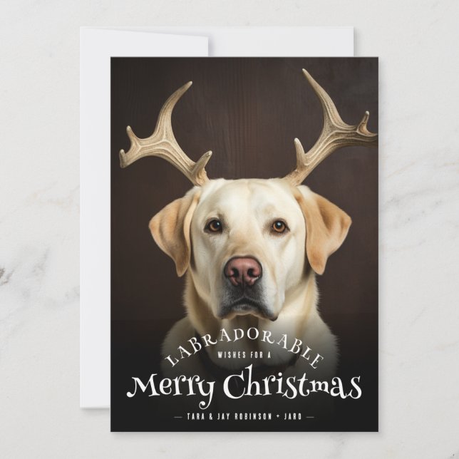 Labradorable önskar God Jul Text Hund  Julkort (Framsida)