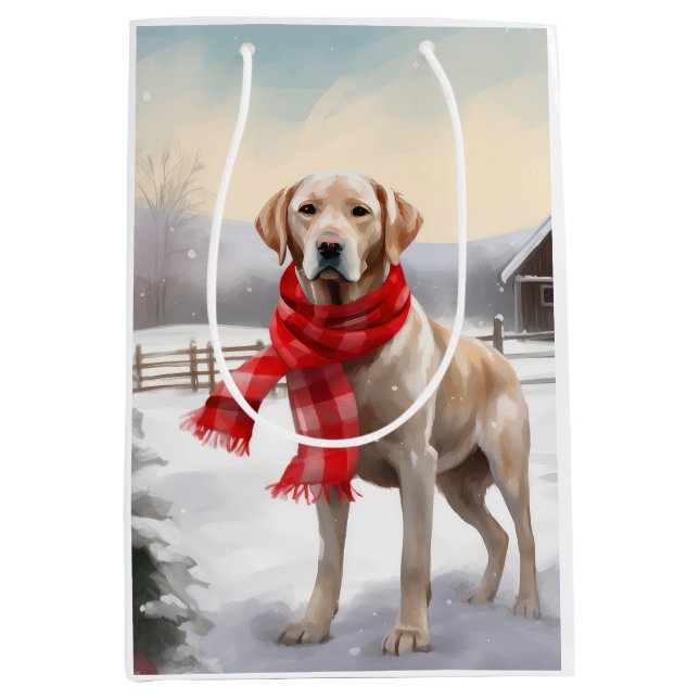 Labradorhund i snö jul (Framsidan)