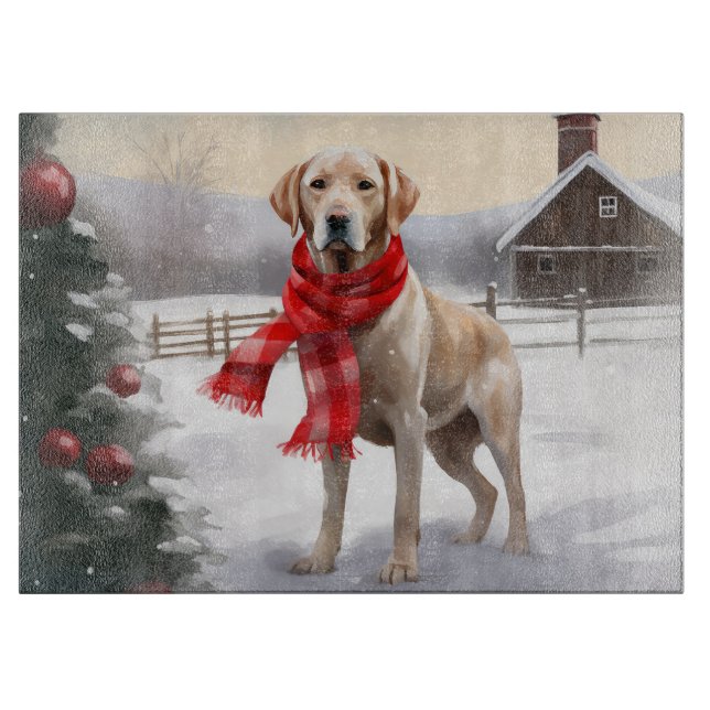 Labradorhund i snö jul (Framsidan)
