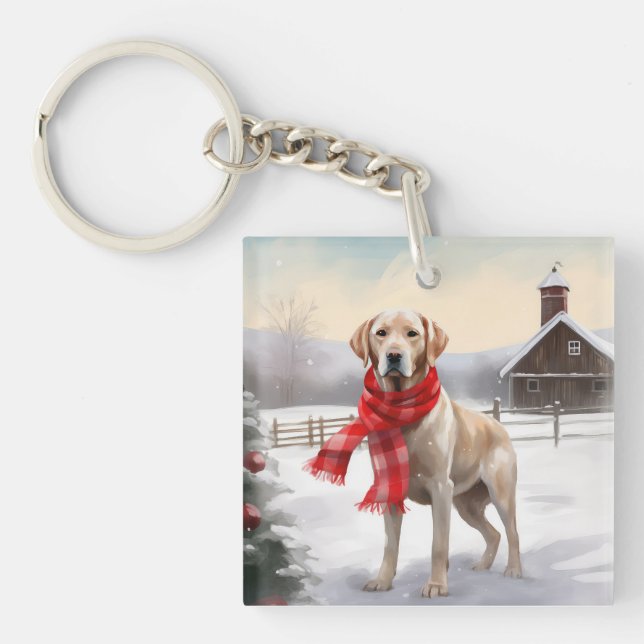 Labradorhund i snö jul (Framsidan)