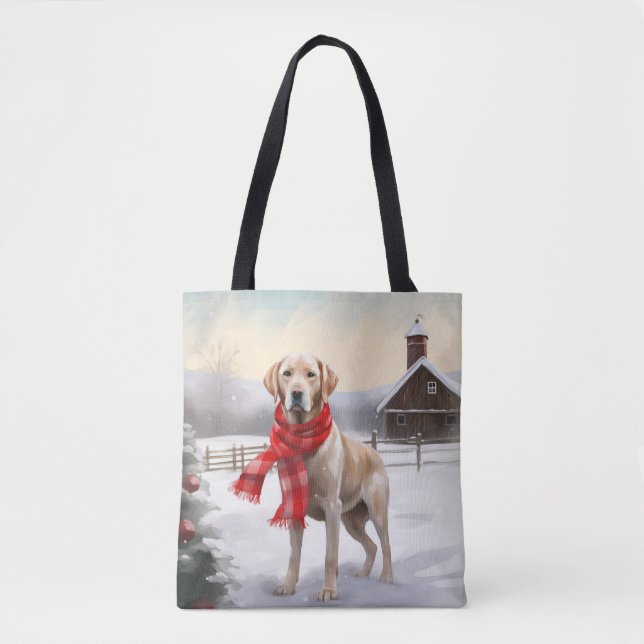 Labradorhund i snö jul tygkasse (Framsida)