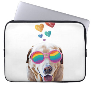 Labradorhund med hjärtan Alla hjärtans dag Laptop Fodral