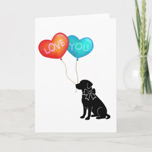 Labradorhund med KÄRLEK DU ballonger Kort