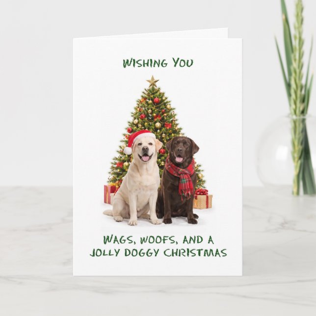 Labradorhundar Jul Helgkort (Framsida)