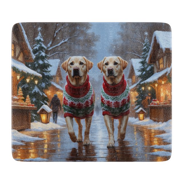 Labradorhundar jul snö semester (Framsidan)