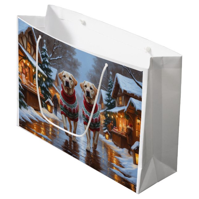Labradorhundar jul snö semester (Framsidan Vinklad)
