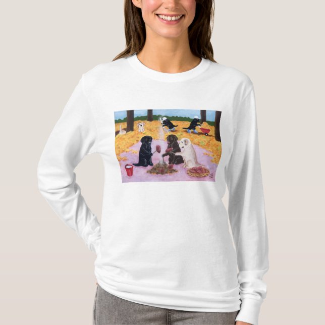 Labradors höstroligt t-shirt (Framsida)