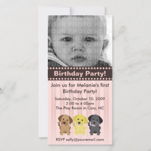 Labradors Rosa Birthday bjudande