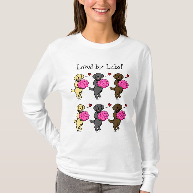 Labradors & rotecknadvalentin tee shirt (Framsida)